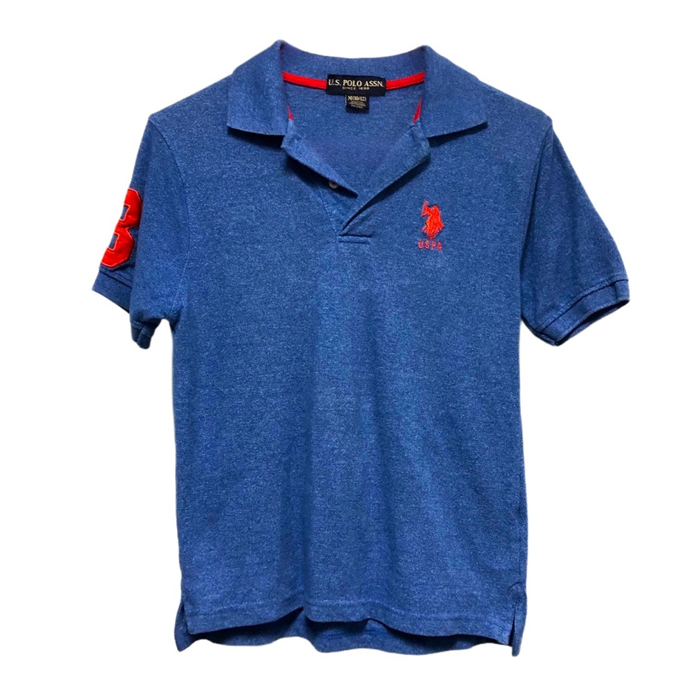 Polo Ralph Lauren Shirt Big Boys Size 10/12 Blue Embroidered Big Pony Youth